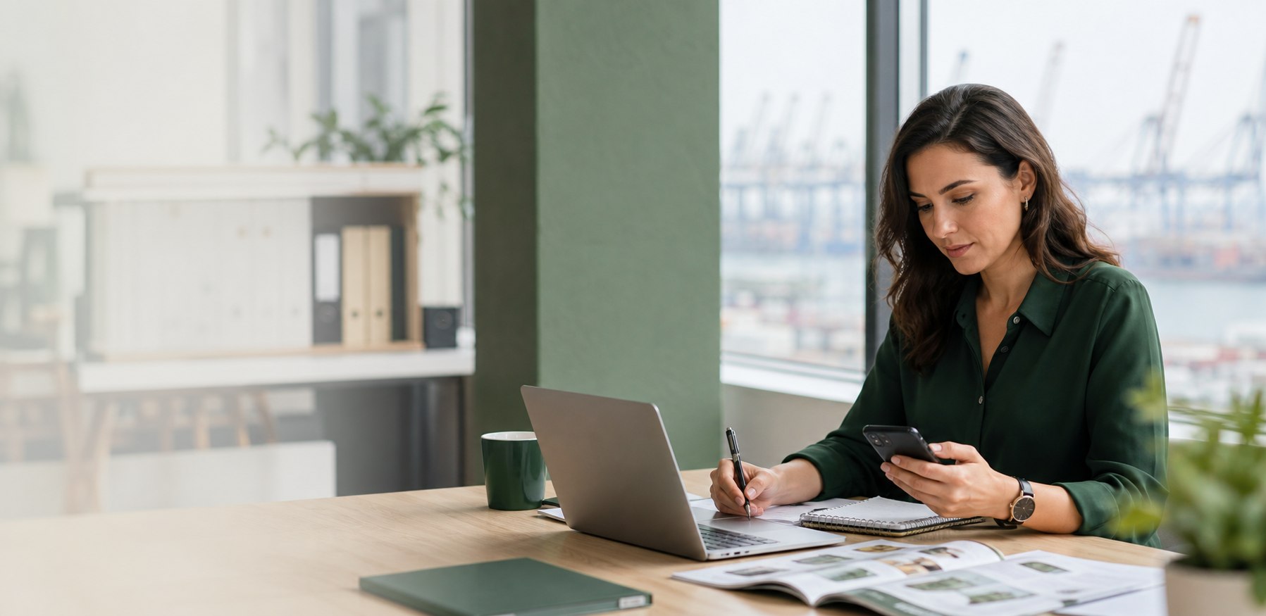 Export sales professional using cloud quick phrases before sending a quotation